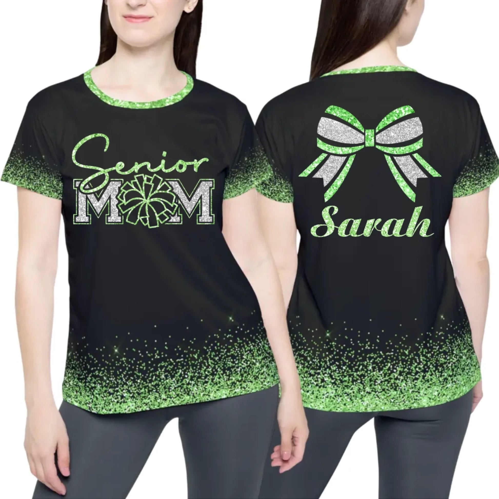 Personalized Glitter Senior Cheer Mom Shirt – Custom Senior Cheer Mom Shirt with Name & Colors-1