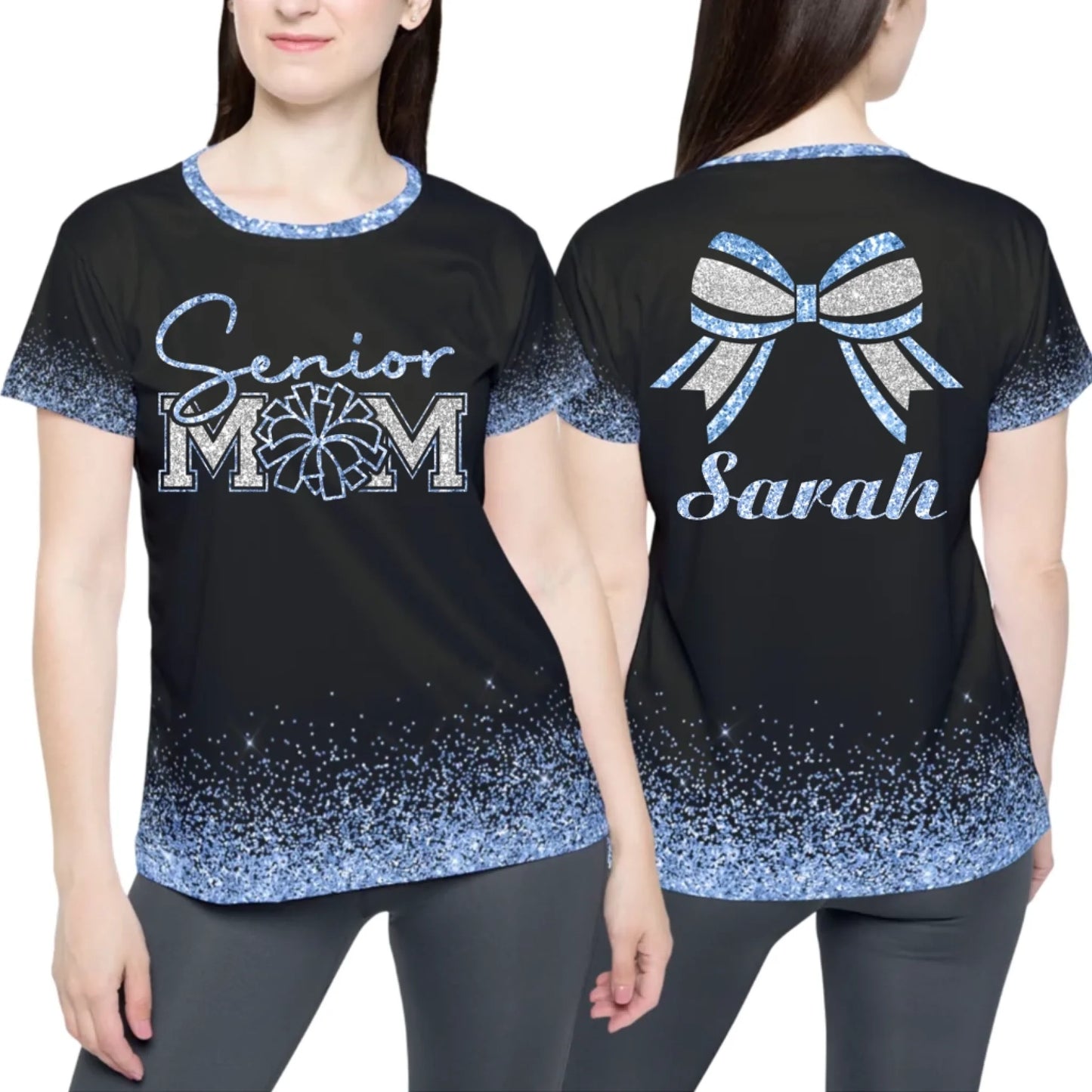 Personalized Glitter Senior Cheer Mom Shirt – Custom Senior Cheer Mom Shirt with Name & Colors-2