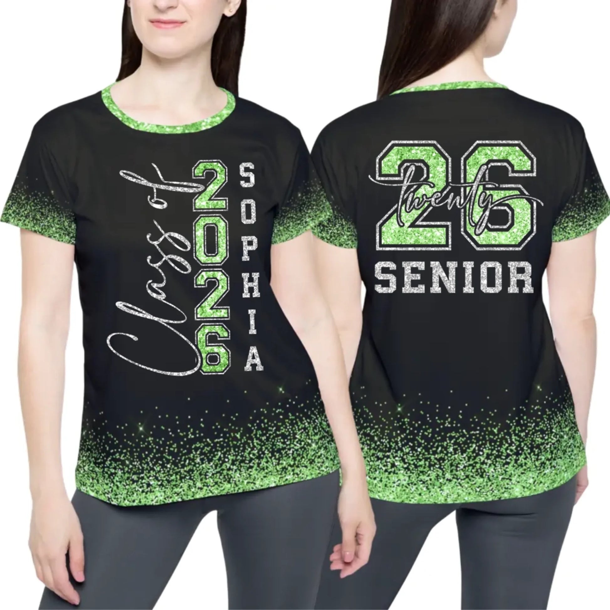 Personalized Glitter Senior Class of 2026 Shirt - Custom Graduation Shirt with Name & Colors-3