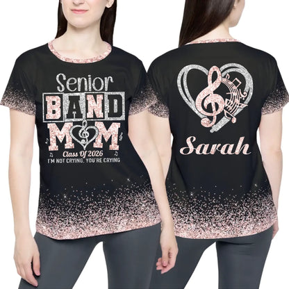 Personalized Glitter Senior Band Mom Shirt – Custom Senior Marching Band Mom Shirt with Name-2