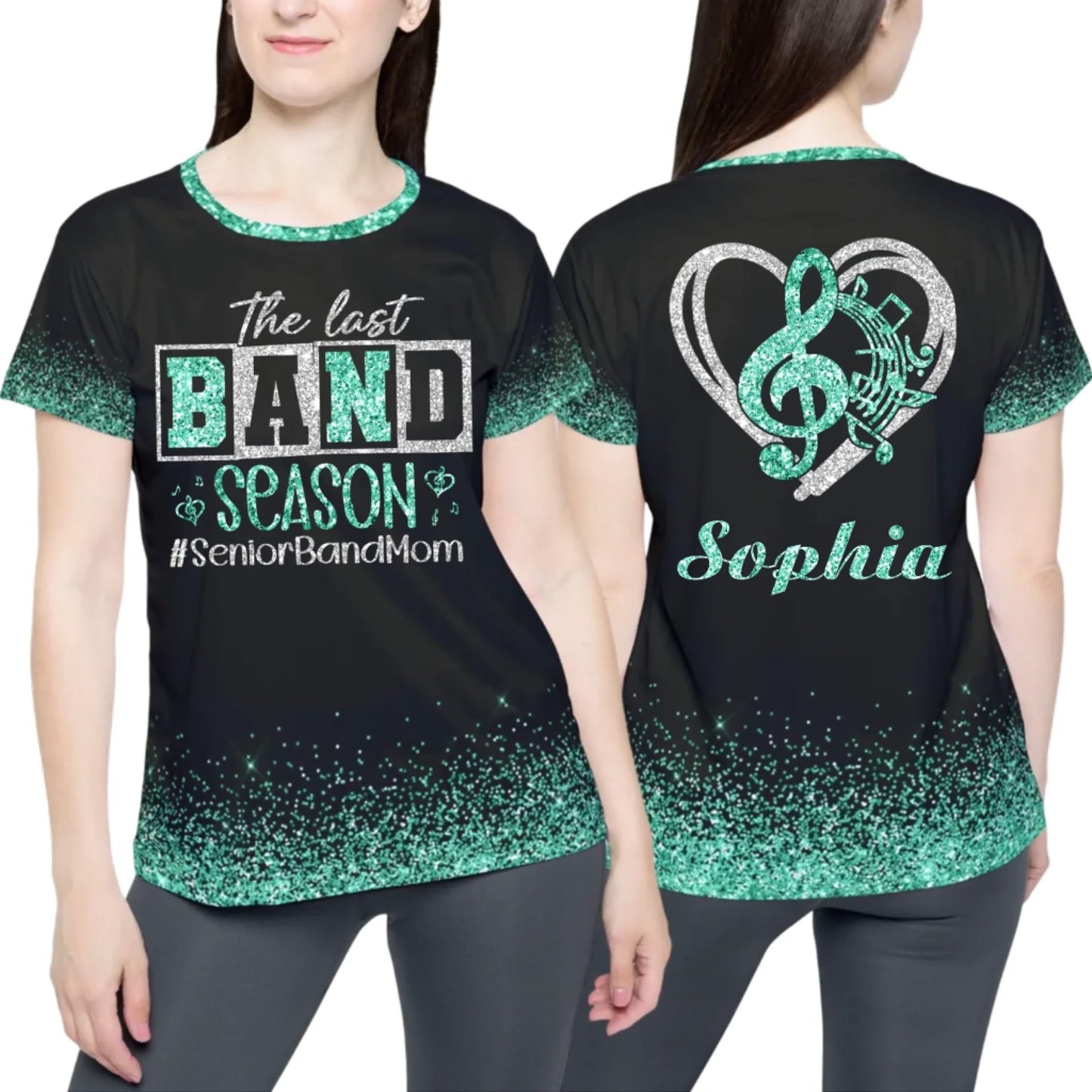 Personalized Glitter Senior Band Mom Shirt – Custom Senior Marching Band Mom Shirt-3