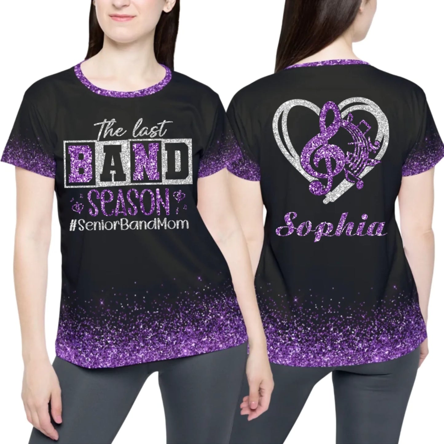 Personalized Glitter Senior Band Mom Shirt – Custom Senior Marching Band Mom Shirt-4