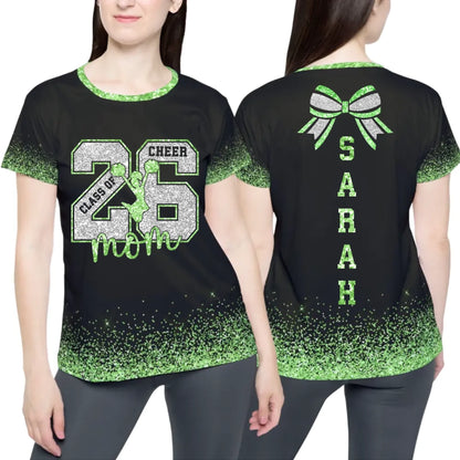 Personalized Glitter Senior Mom Cheer T-Shirt – Custom Senior Cheer Mom Shirt with Name & Colors-4
