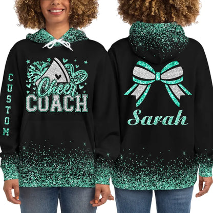 Personalized Glitter Cheer Coach Hoodie – Custom Cheer Coach Hoodie with Name & Colors-3