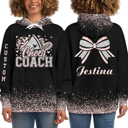 Personalized Glitter Cheer Coach Hoodie – Custom Cheer Coach Hoodie with Name & Colors-5