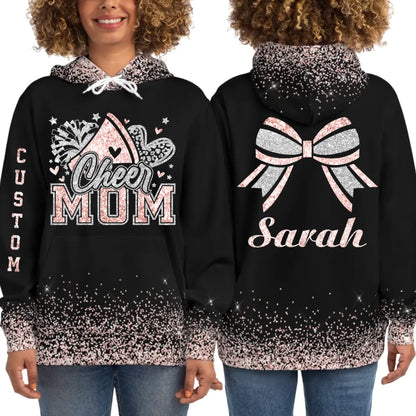 Custom Glitter Cheer Mom Hoodie – Custom Cheer Mom Hoodie with Name & Colors-2