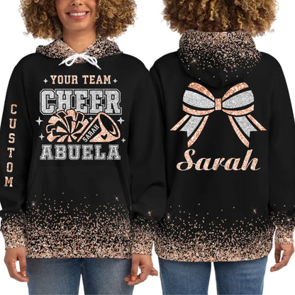Personalized Glitter Cheer Mom Hoodie - Customize With Your Team & Colors-2