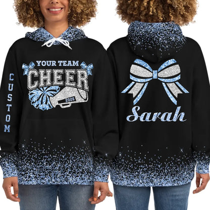 Personalized Glitter Cheer Cheerleader Hoodie – Custom Cheer Hoodie with Name & Colors-4