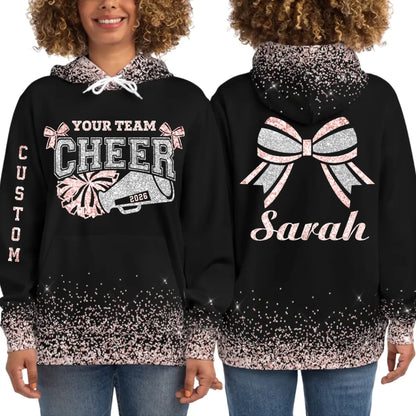 Personalized Glitter Cheer Cheerleader Hoodie – Custom Cheer Hoodie with Name & Colors-2