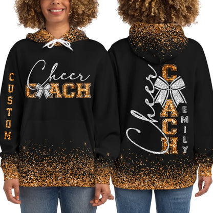 Personalized Glitter Cheer Coach Hoodie – Custom Cheer Coach Hoodie with Name & Colors-5
