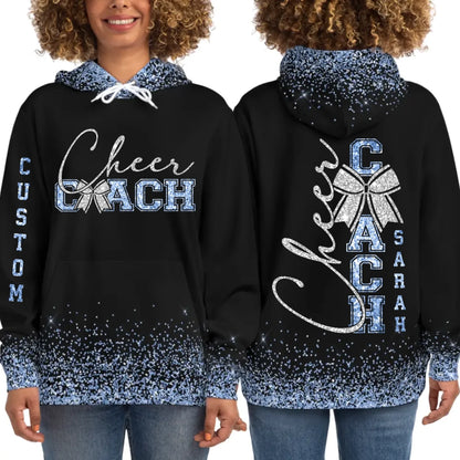 Personalized Glitter Cheer Coach Hoodie – Custom Cheer Coach Hoodie with Name & Colors-4