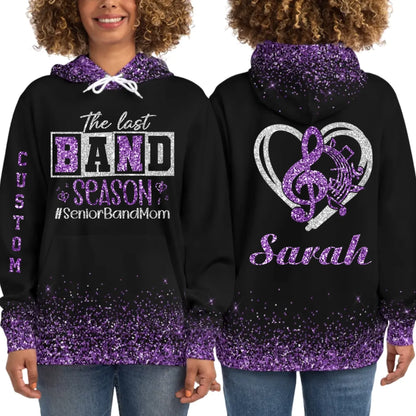 Personalized Glitter Senior Band Mom Hoodie – Custom Senior Marching Band Mom Hoodie