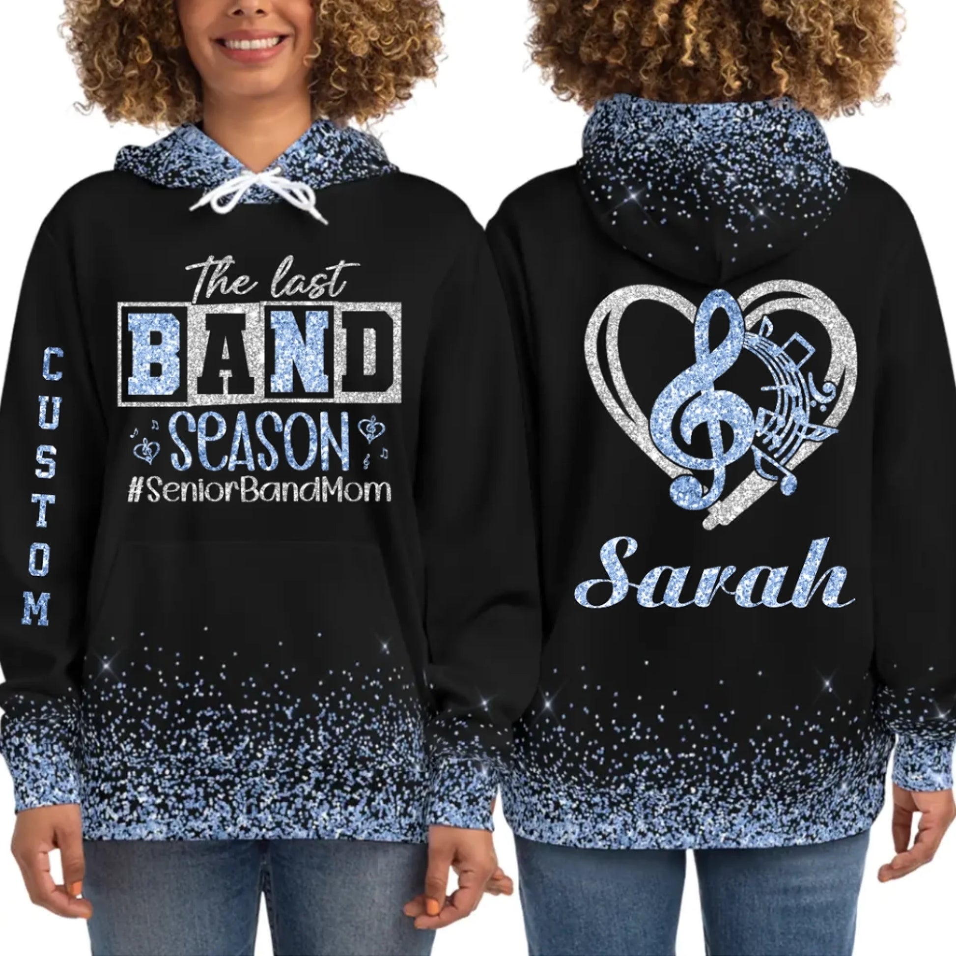 Personalized Glitter Senior Band Mom Hoodie – Custom Senior Marching Band Mom Hoodie-4