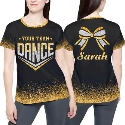 Personalized Glitter Dance Team Name T-Shirt – Custom Dance T-Shirt with Team Name & Colors-3