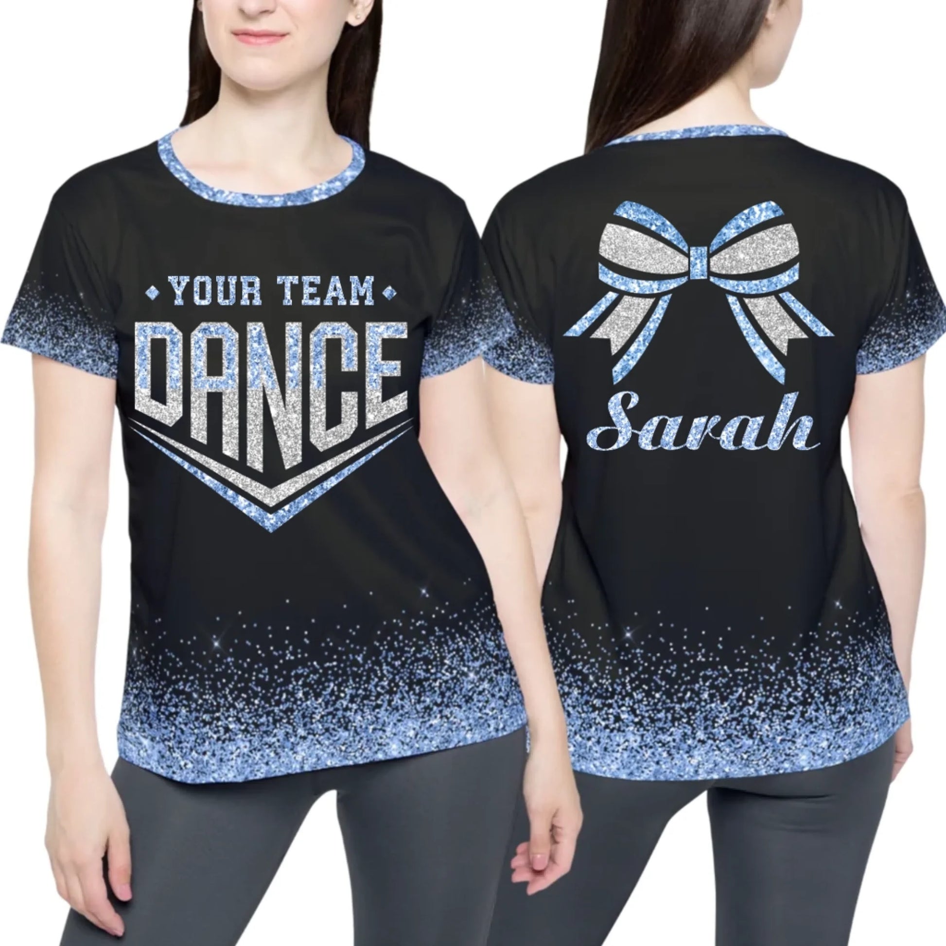 Personalized Glitter Dance Team Name T-Shirt – Custom Dance T-Shirt with Team Name & Colors-1