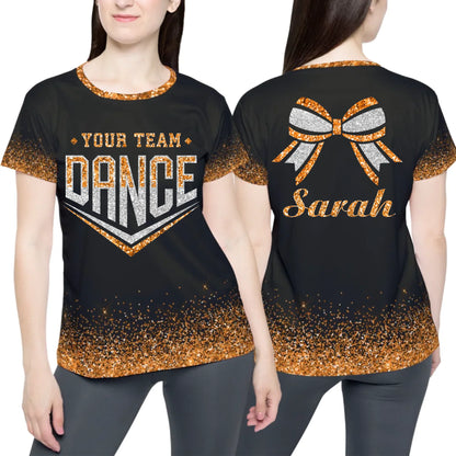 Personalized Glitter Dance Team Name T-Shirt – Custom Dance T-Shirt with Team Name & Colors