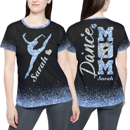 Personalized Glitter Dance Mom T-Shirt – Custom Dance Mom with Name & Colors