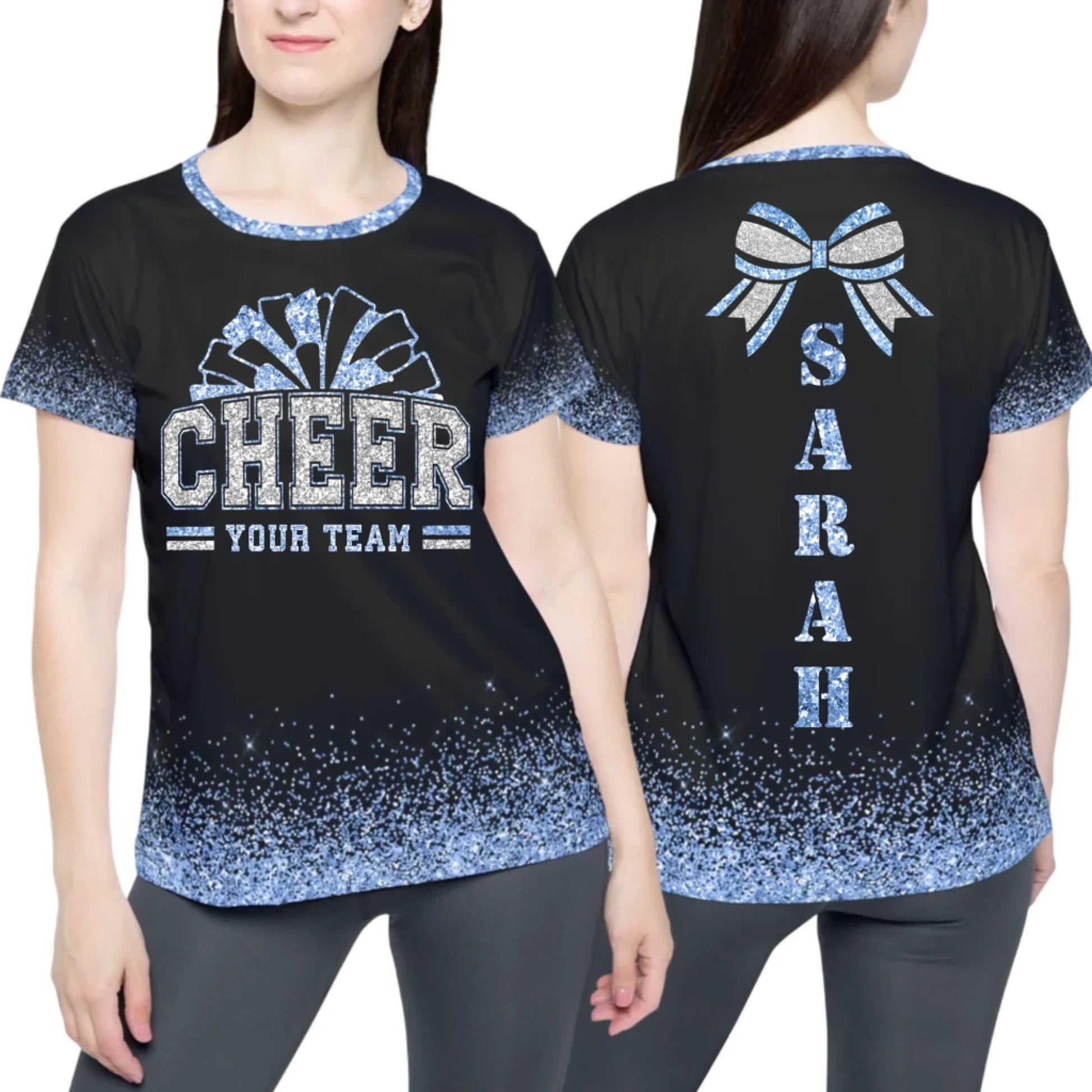Personalized Glitter Cheer Team Shirt – Custom Cheer Team Shirt with Team Name & Colors-1