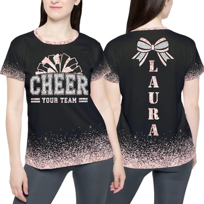 Personalized Glitter Cheer Team Shirt – Custom Cheer Team Shirt with Team Name & Colors-4