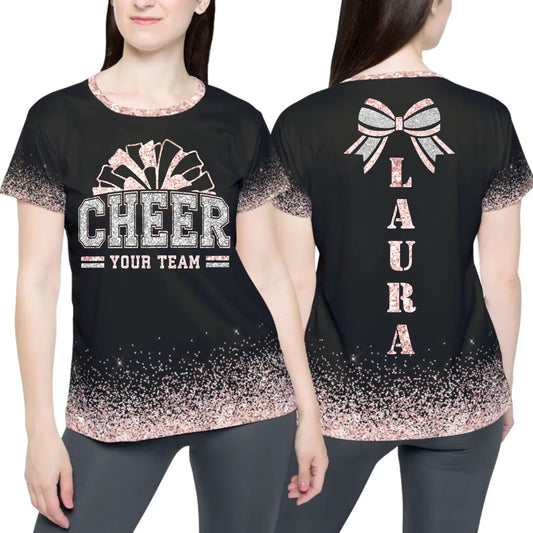Personalized Glitter Cheer Team Shirt – Custom Cheer Team Shirt with Team Name & Colors