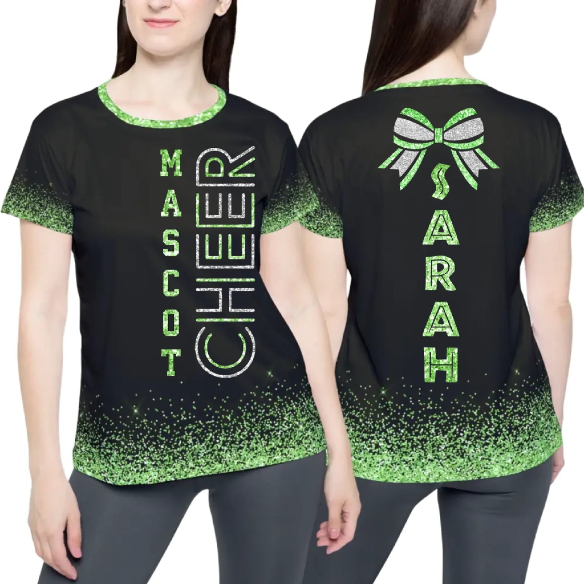 Personalized Glitter Cheer Team Shirt - Custom Cheer Team T-Shirt with Name & Colors-2