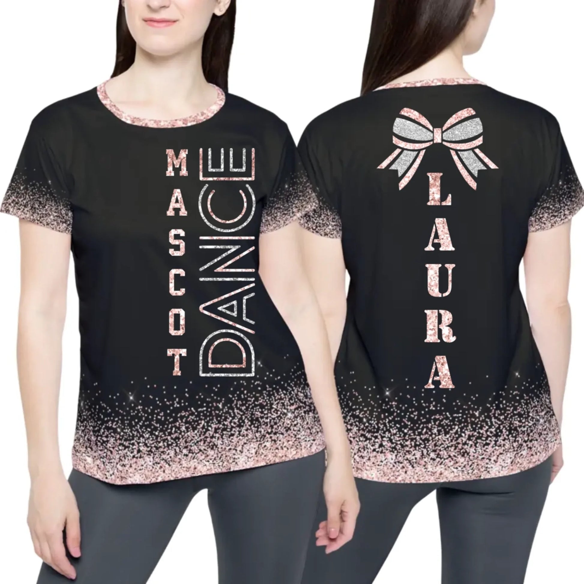 Personalized Glitter Dance Team Shirt - Custom Dance Team T-Shirt with Name & Colors-4