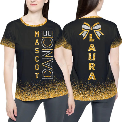 Personalized Glitter Dance Team Shirt - Custom Dance Team T-Shirt with Name & Colors