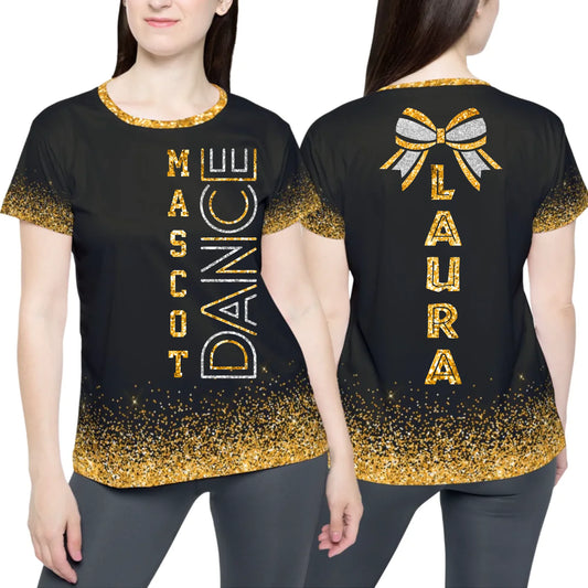 Personalized Glitter Dance Team Shirt - Custom Dance Team T-Shirt with Name & Colors