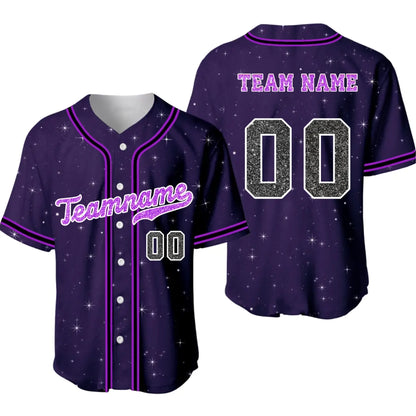 Custom Glitter Printed Baseball Jersey – Personalized Baseball Jersey with Team Name & Number-1