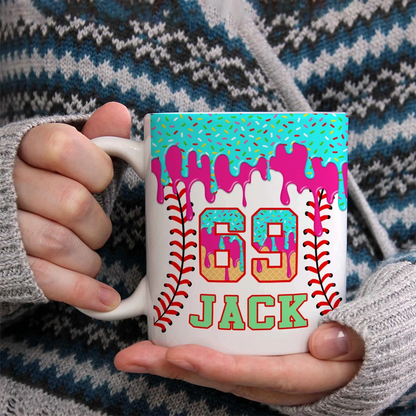 Personalized Baseball Drip Coffee Mug – Custom Ice Cream Drip Baseball Cup-jack