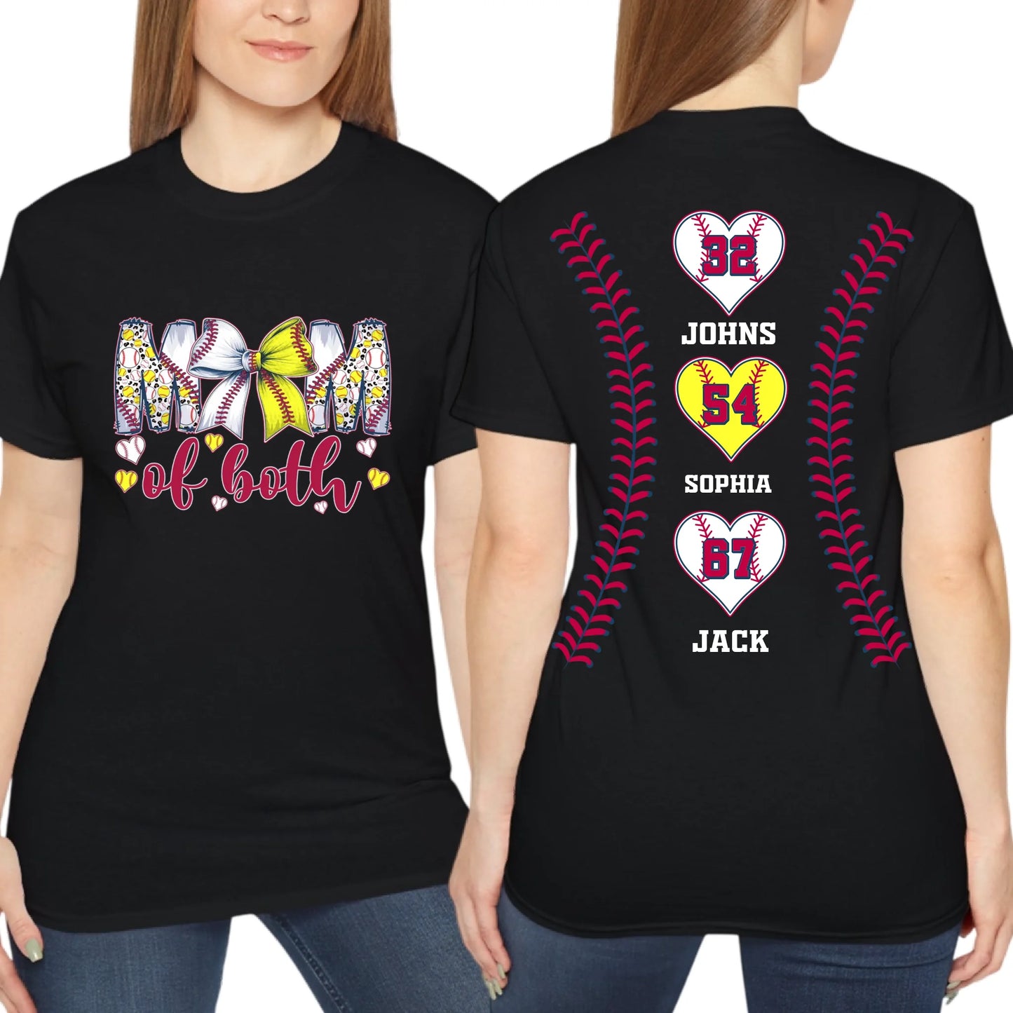 Mom Of Both Baseball And Softball T-Shirt – Personalized Baseball Softball Mom Shirt