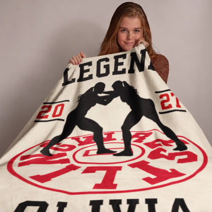 Personalized Cheer Team Blanket – Custom Name Senior Cheerleading Blanket_