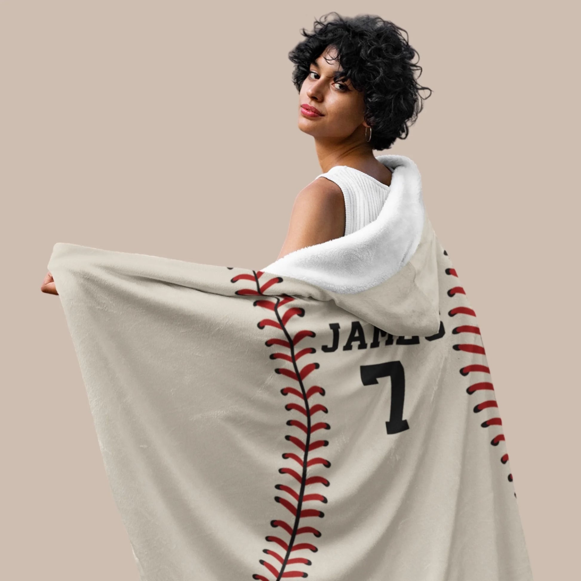 Personalized Baseball Hooded Fleece Blanket – Custom Name Baseball Blanket-55