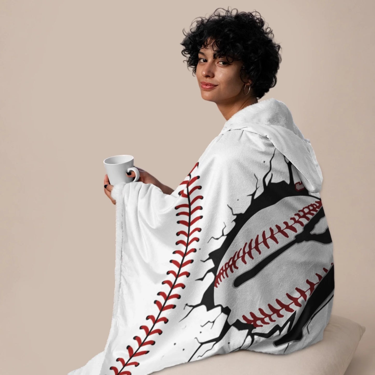 Personalized Baseball Hooded Blanket – Custom Baseball Hooded Blanket with Name & Number