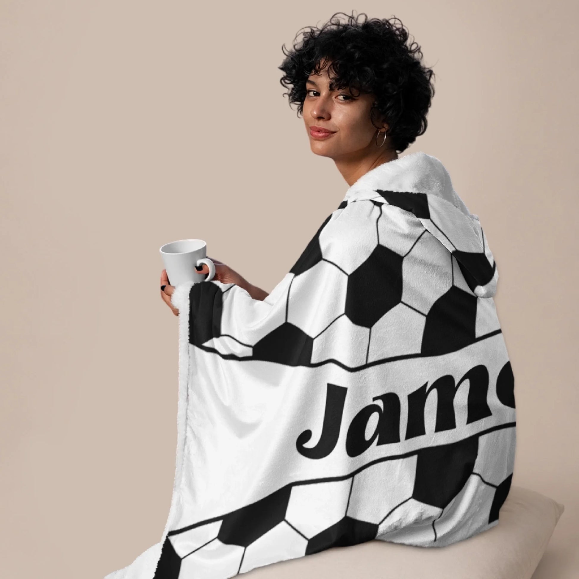 Personalized Soccer Hooded Fleece Blanket – Custom Name Soccer Blanket-55