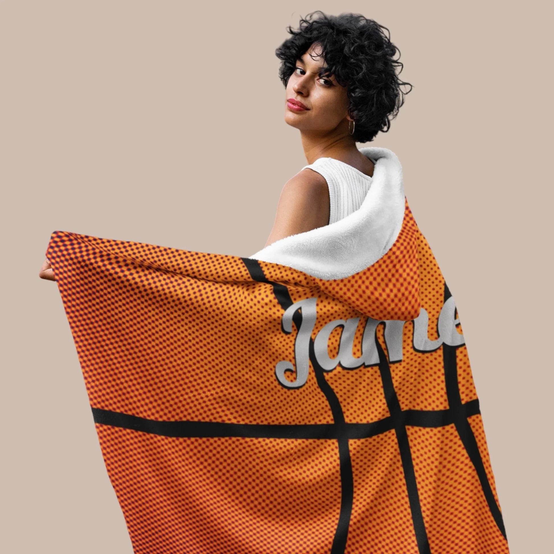 Personalized Basketball Hooded Fleece Blanket – Custom Name Basketball Blanket-5