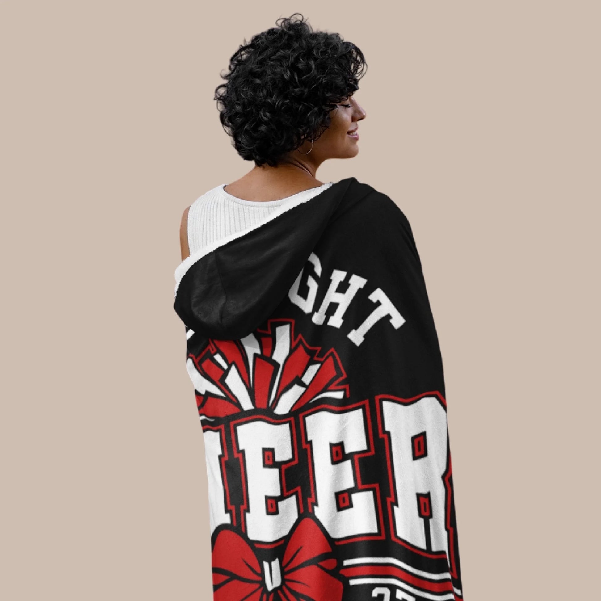 Personalized Cheer Team Hooded Blanket – Custom Name Senior Cheerleading Hooded Blanket -4