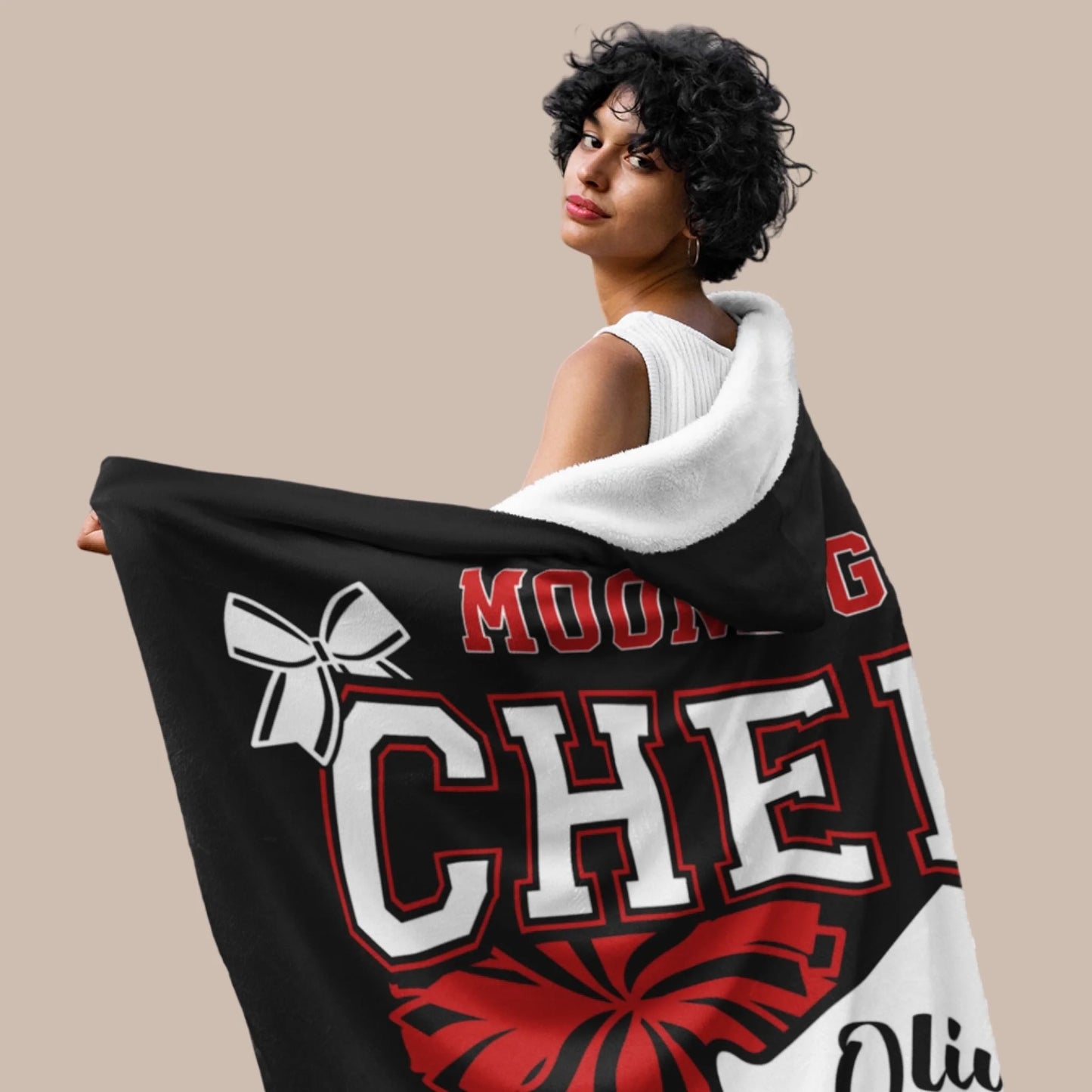 Personalized Cheer Blanket – Custom Name Cheerleader Blanket