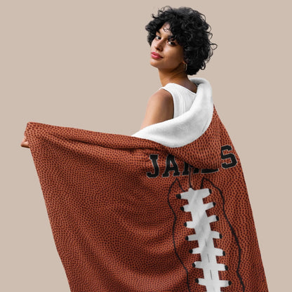 Personalized Football Hooded Blanket – Custom Name Football Hooded Blanket-112