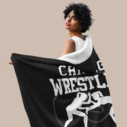 Personalized Female Wrestling Hooded Blanket – Custom Name Girl Wrestling Hooded Blanket -56666