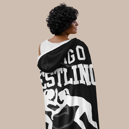 Personalized Female Wrestling Hooded Blanket – Custom Name Girl Wrestling Hooded Blanket-456