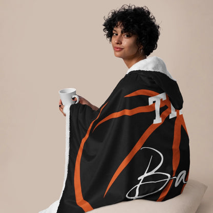 Personalized Basketball Hooded Blanket With Custom Name And Number-455