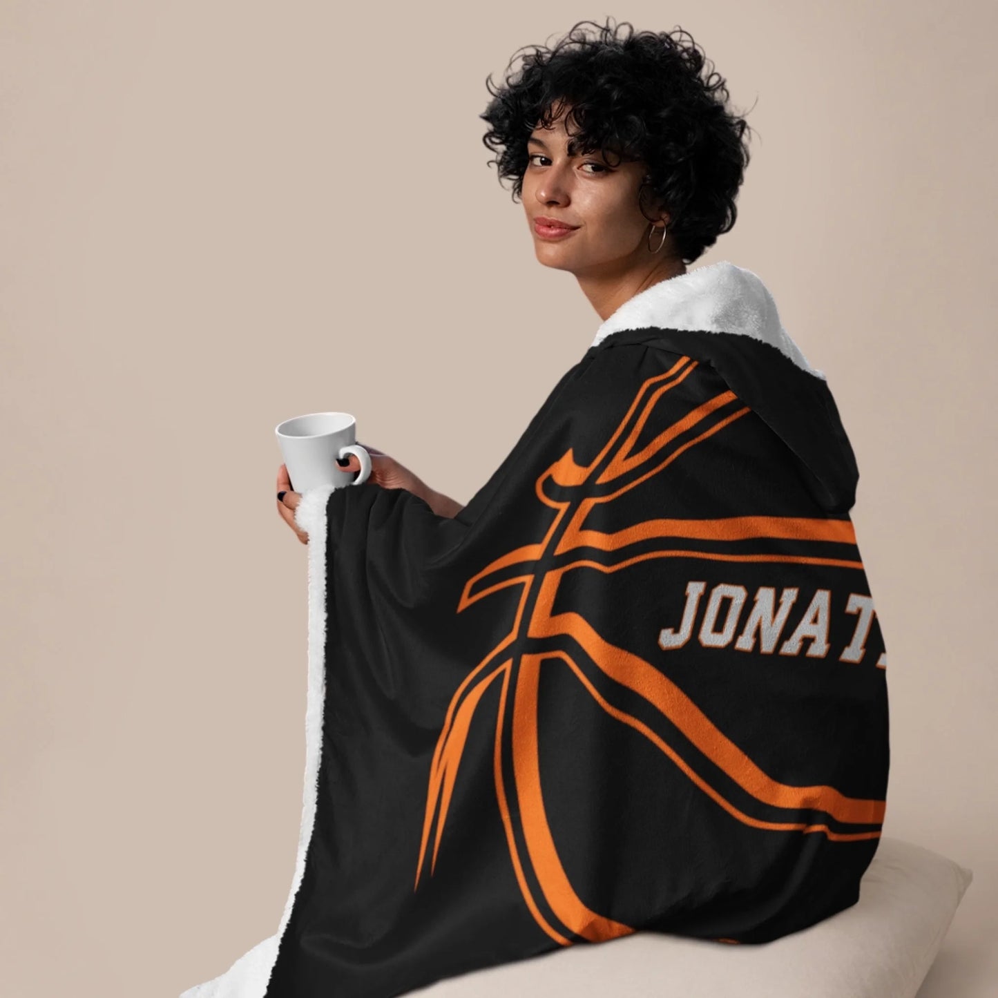Personalized Basketball Hooded Blanket With Custom Name And Number-455