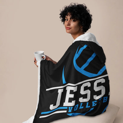 Personalized Basketball Hooded Blanket With Custom Name And Number-455