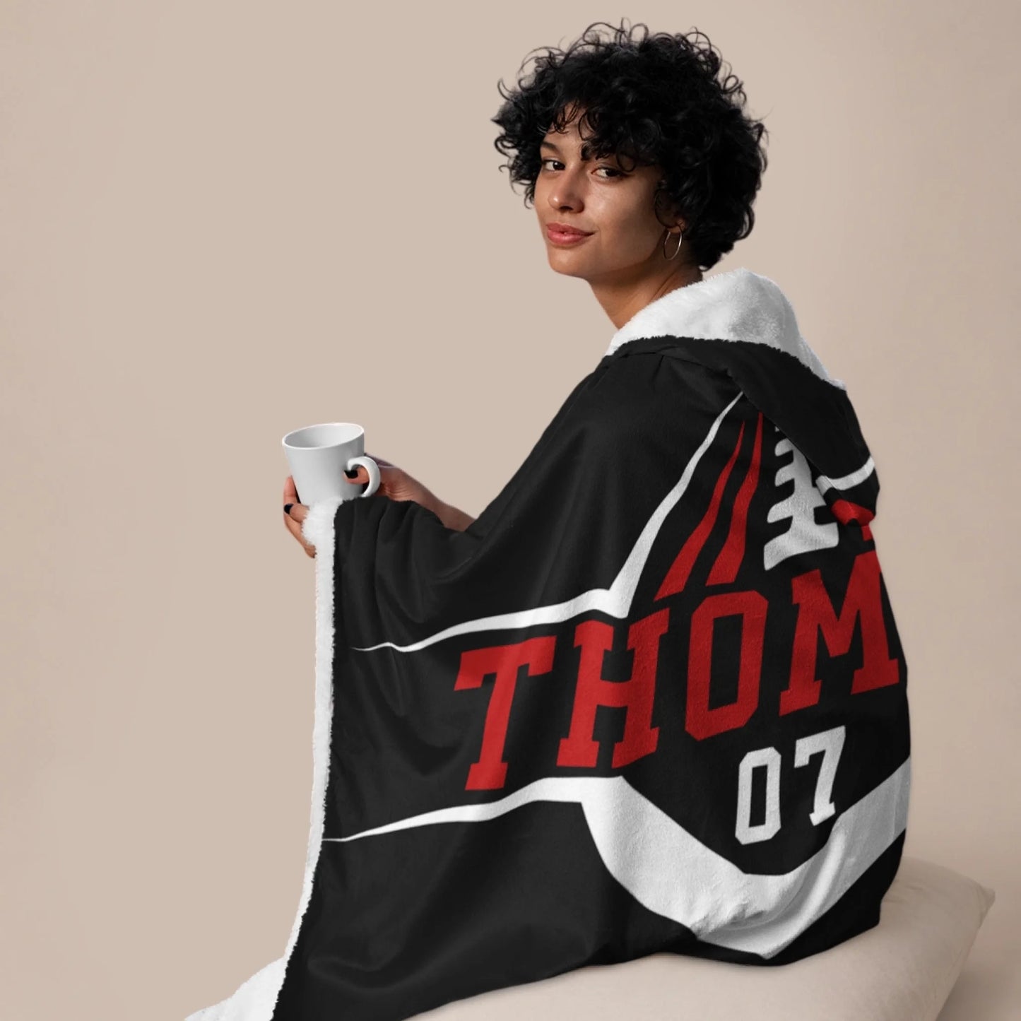 Personalized Basketball Hooded Blanket With Custom Name And Number-455