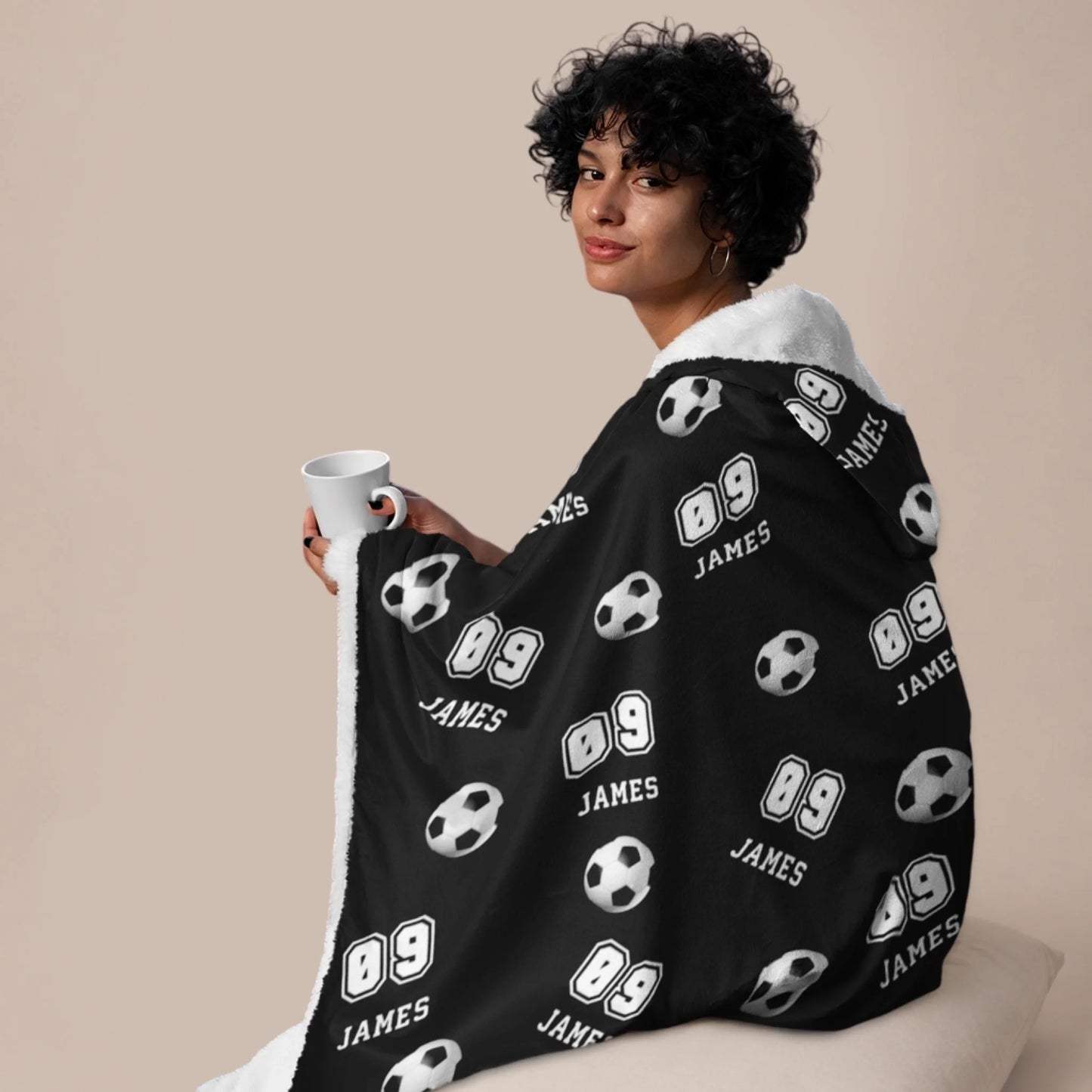 Personalized Basketball Hooded Blanket With Custom Name And Number-455