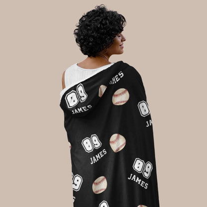 Personalized Basketball Hooded Blanket With Custom Name And Number-22
