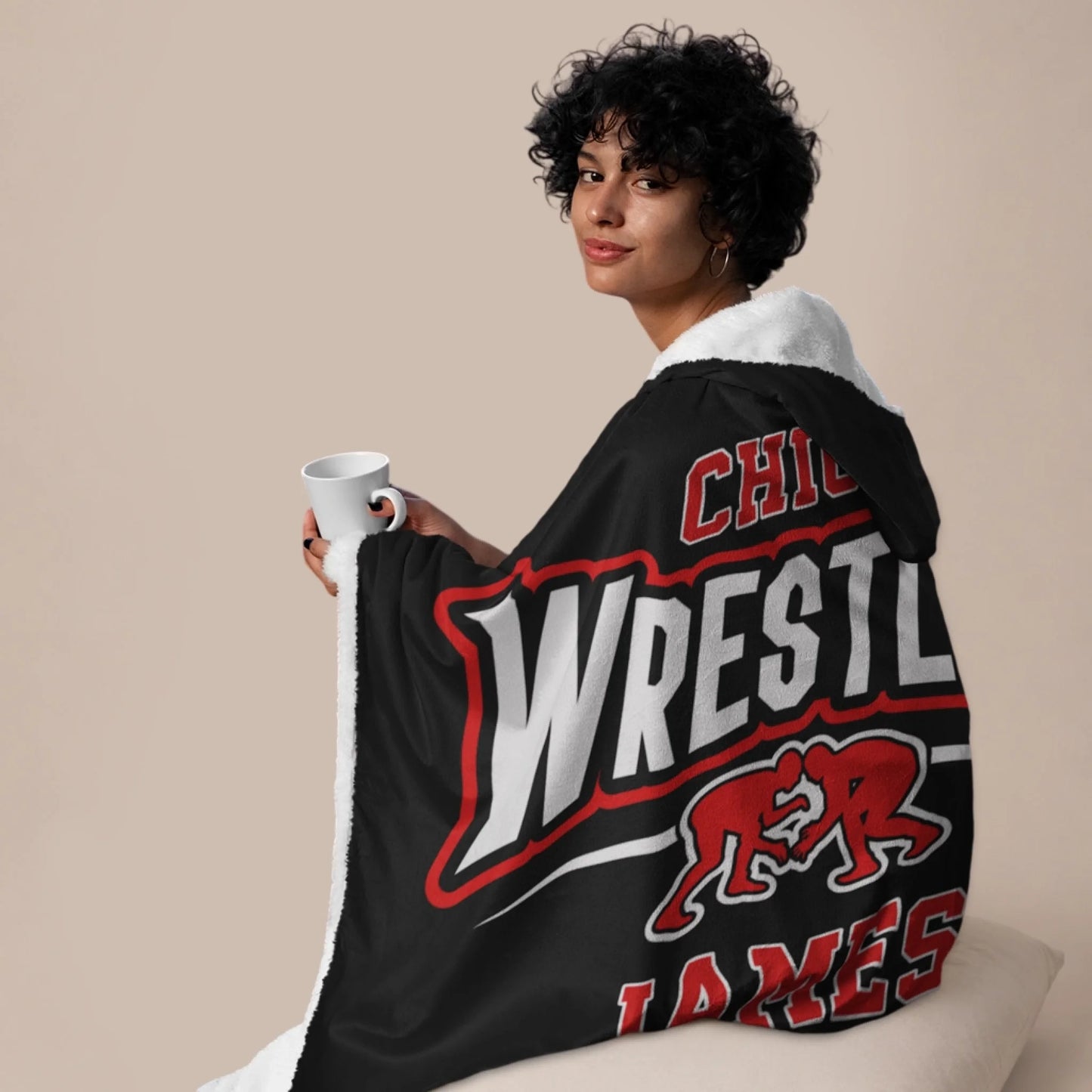 Personalized Basketball Hooded Blanket With Custom Name And Number-455