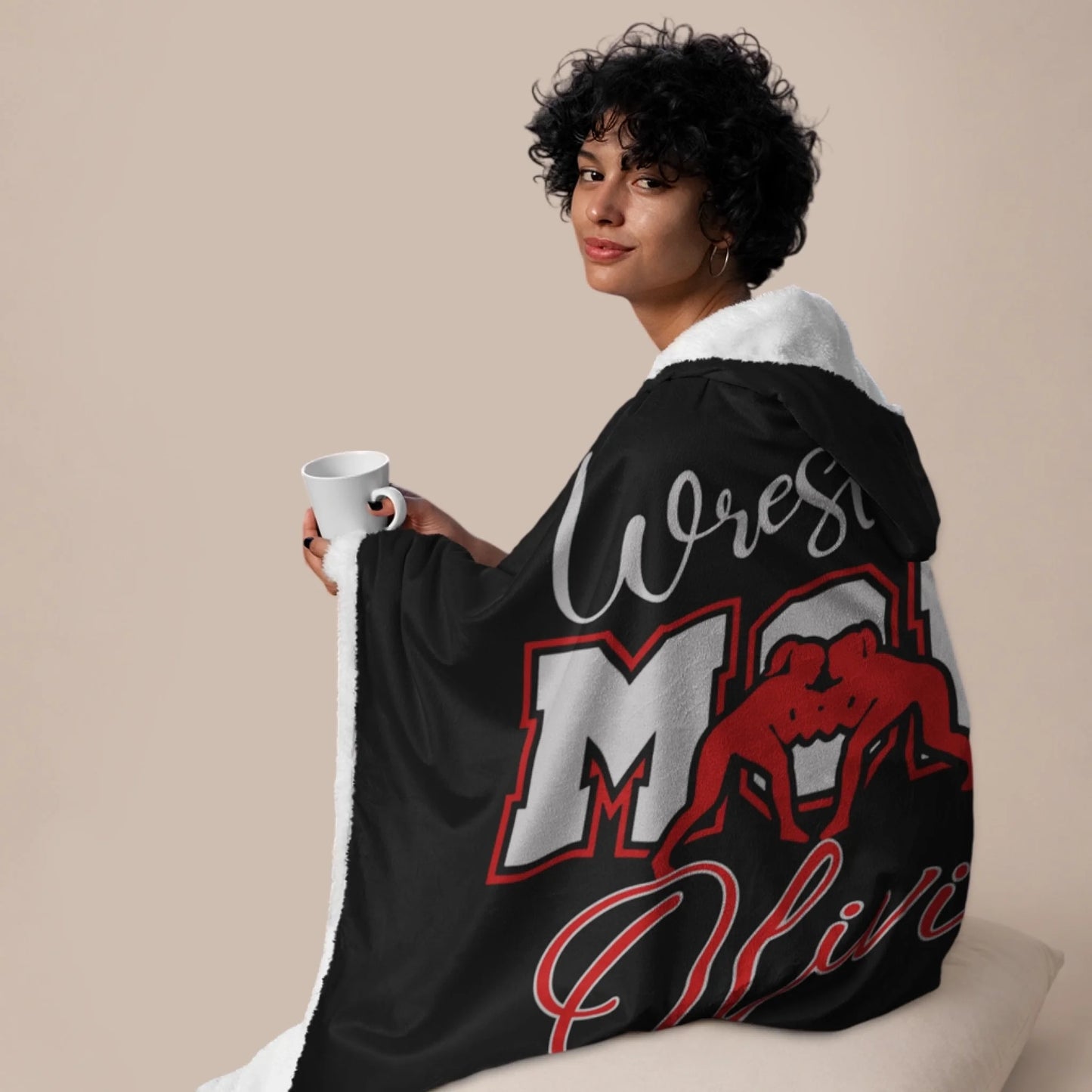 Personalized Basketball Hooded Blanket With Custom Name And Number-455