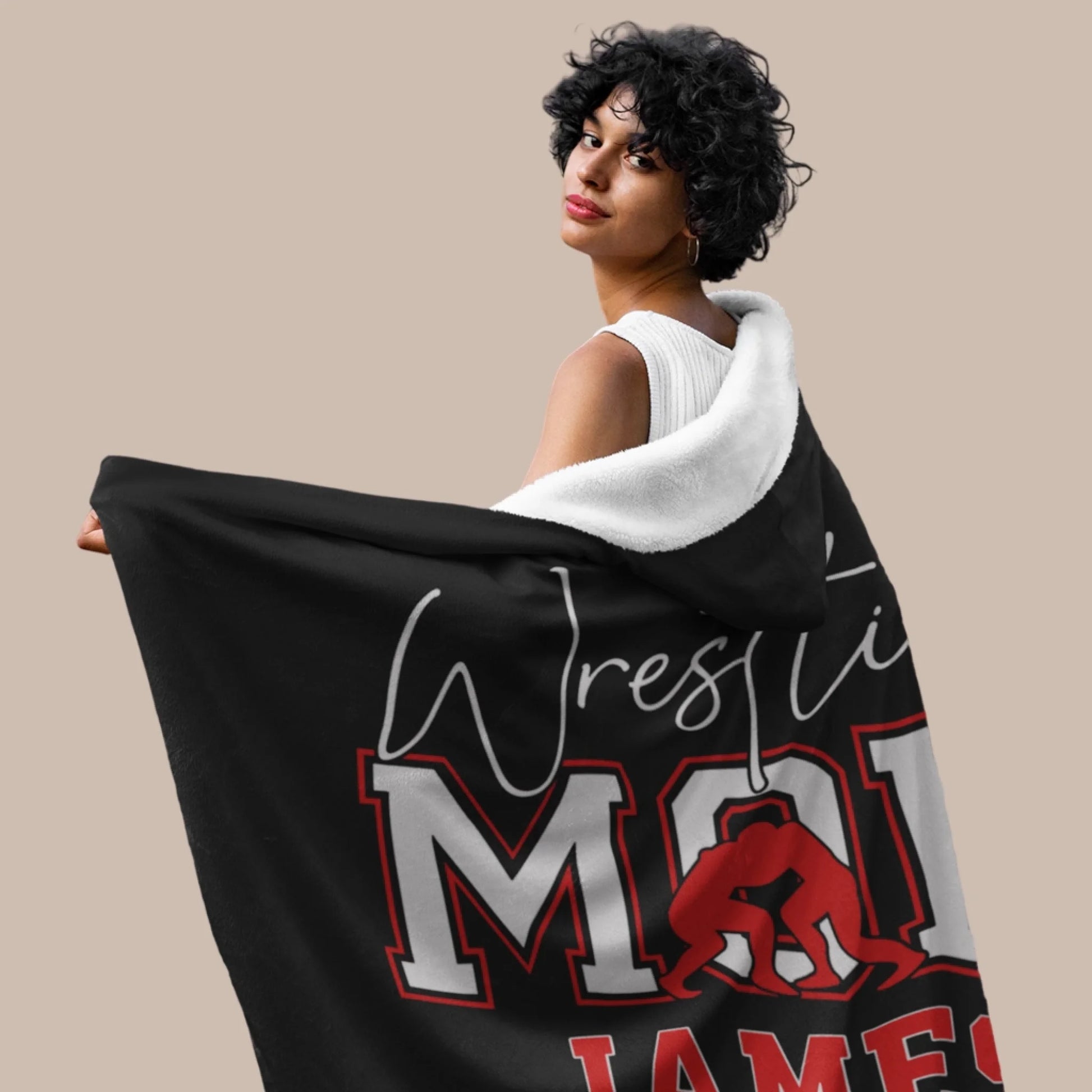 Personalized Basketball Hooded Blanket With Custom Name And Number_